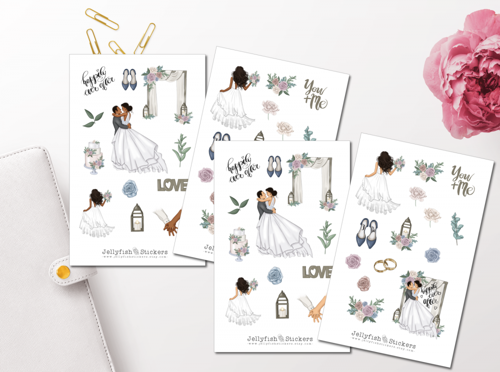 Girl Bride Sticker Set